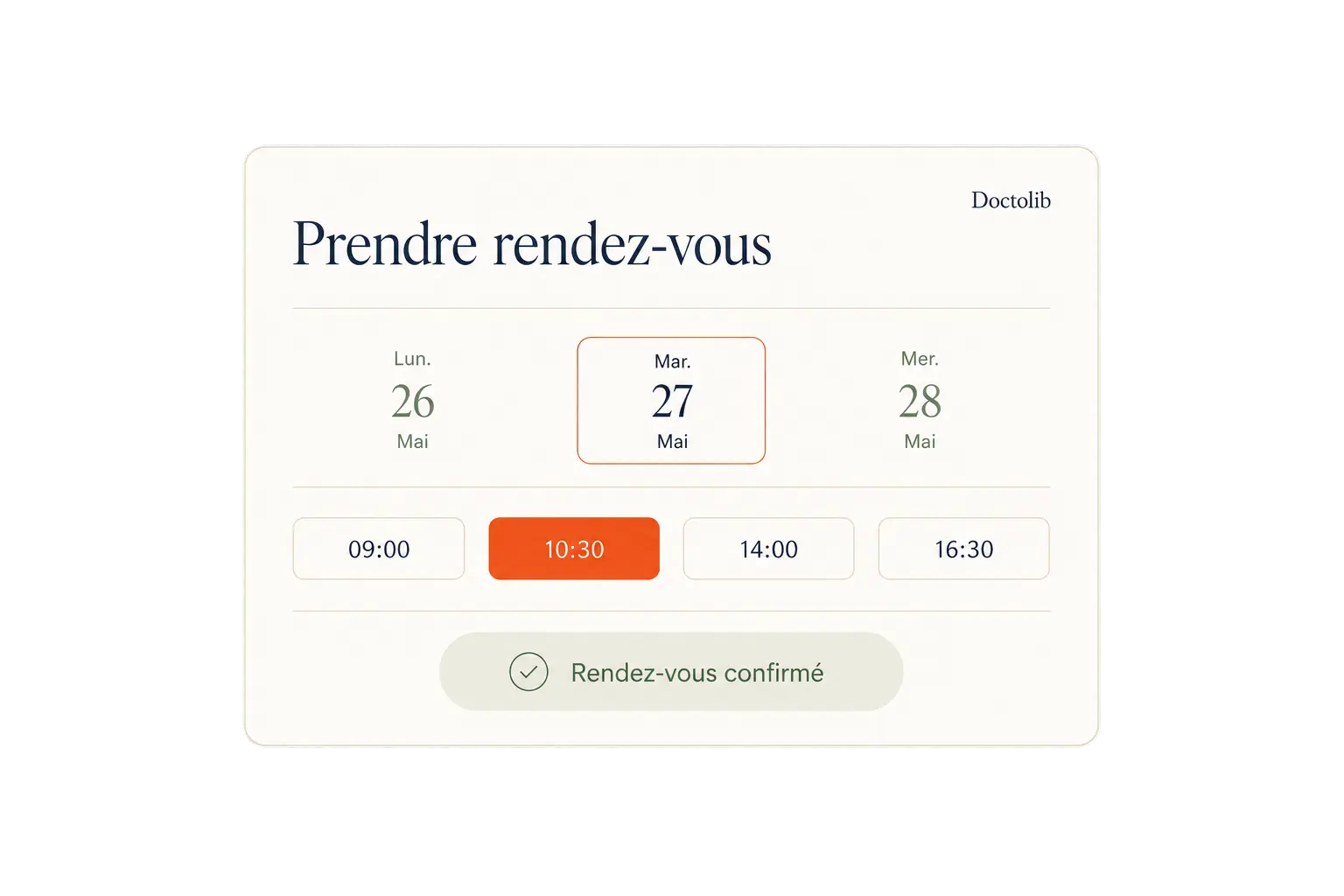 Prise de rendez-vous Doctolib intégrée au site