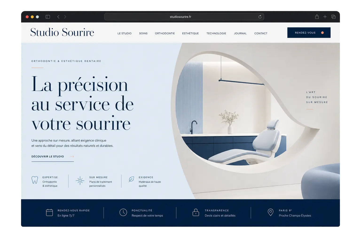 Modèle de site Studio Sourire